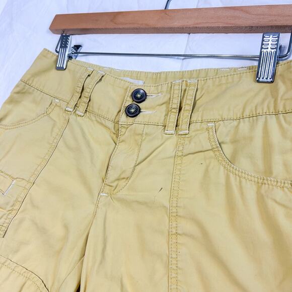 Anthropologie Pilcro & The Letterpress Yellow Utility Cargo Shorts Size 25 - Picture 2 of 5